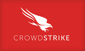 CrowdStrike Falcon logo on a red background